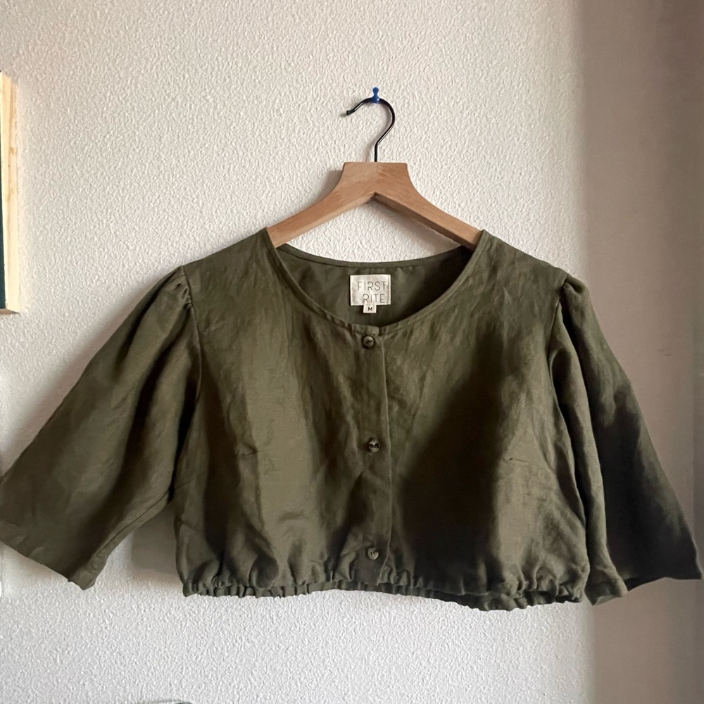 FIRST RITE Crop Blouse - NWOT
